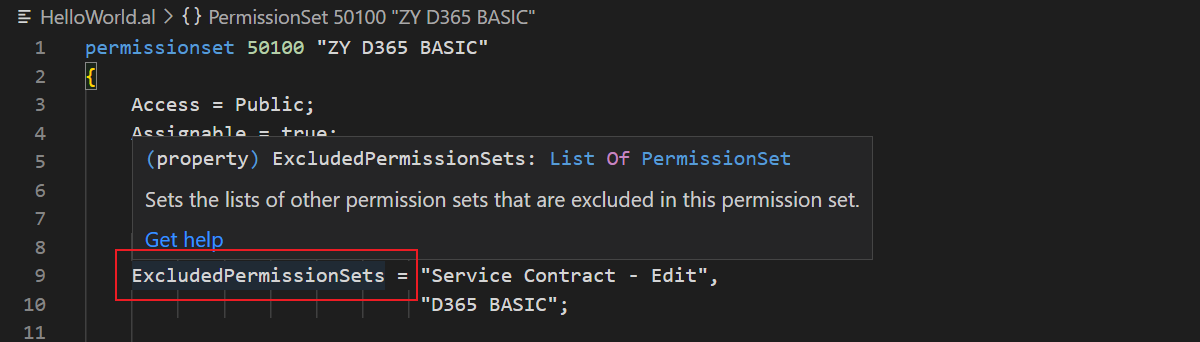 Dynamics 365 Business Central: New ExcludedPermissionSets Property in permission set objects