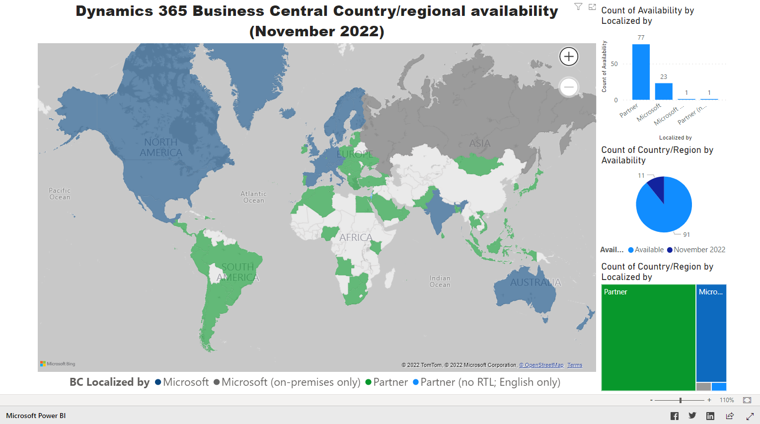 Power BI Report: Dynamics 365 Business Central Country/regional availability