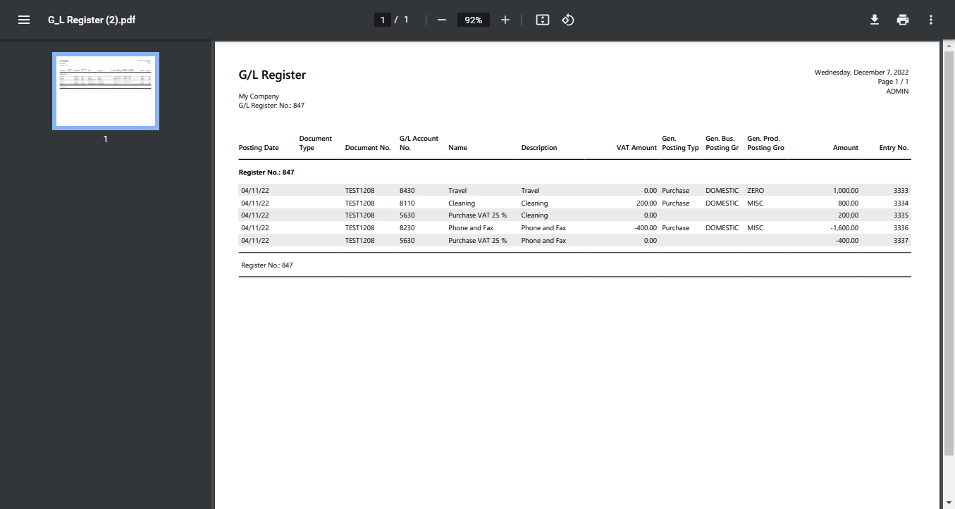 Dynamics 365 Business Central How to print posted general journals (Re