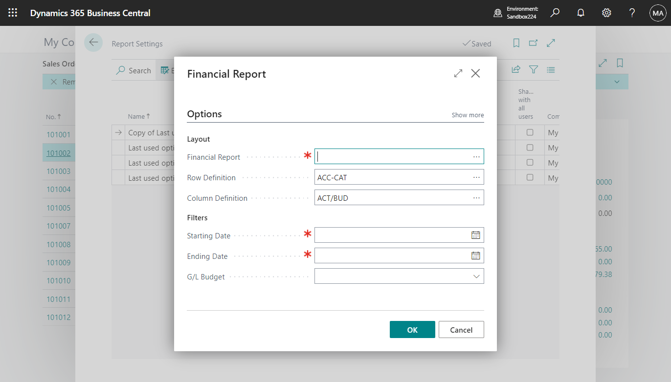 Dynamics 365 Business Central: Can we change default options/filters on ...