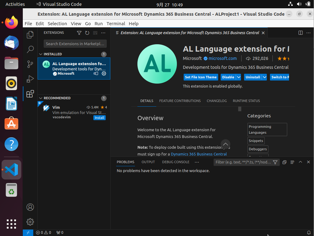 Business Central 2023 wave 2 (BC23): Use the AL Language extension for Linux in preview