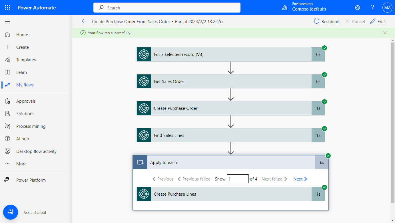 Dynamics 365 Business Central: How to create Purchase Order from Sales Order with Power Automate (Copy lines from SO to PO)