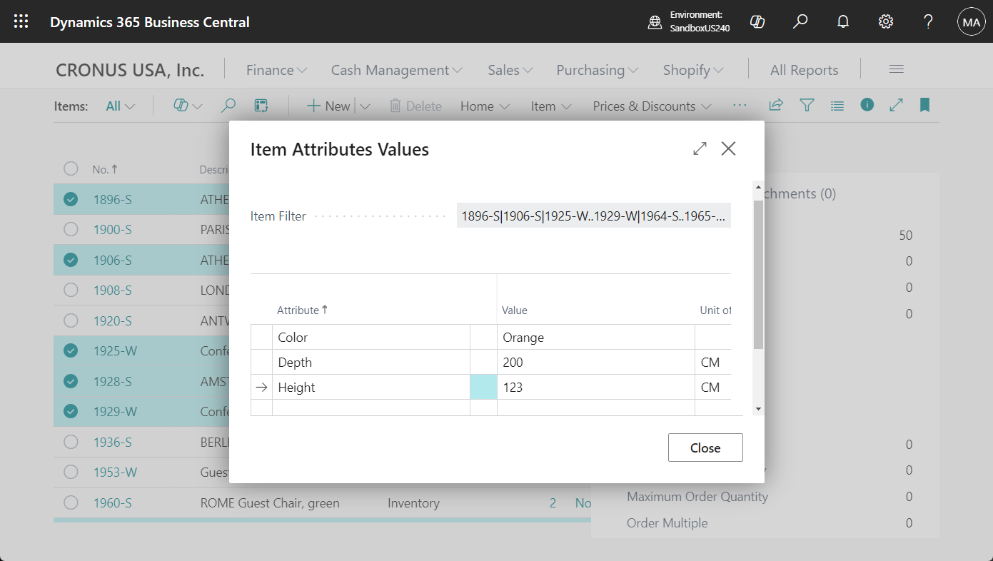 Dynamics 365 Business Central: Bulk add/update Item Attributes (Edit the attributes of multiple items at the same time) – Customization