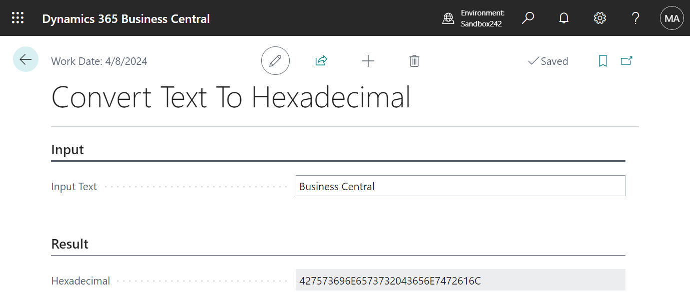 Dynamics 365 Business Central: How to convert Text to Hexadecimal in AL