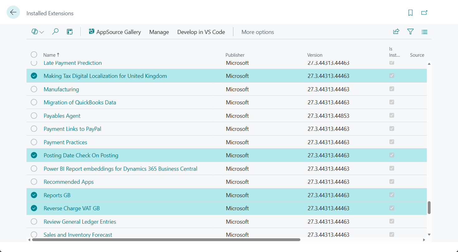 Business Central 2025 wave 2 (BC27): Install UK localization as an extension to the base app (UK Delocalization)