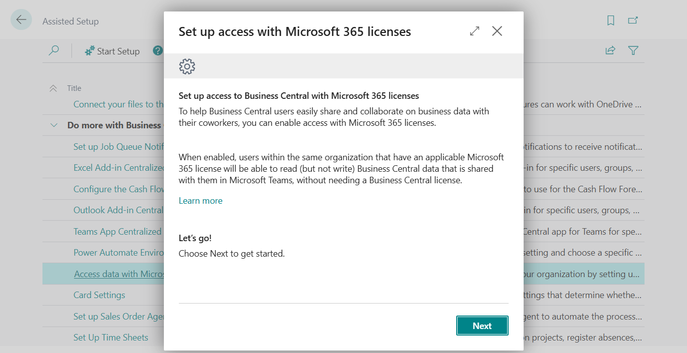 Dynamics 365 Business Central: Set up access to Business Central with Microsoft 365 licenses within BC (Not in Admin Center)