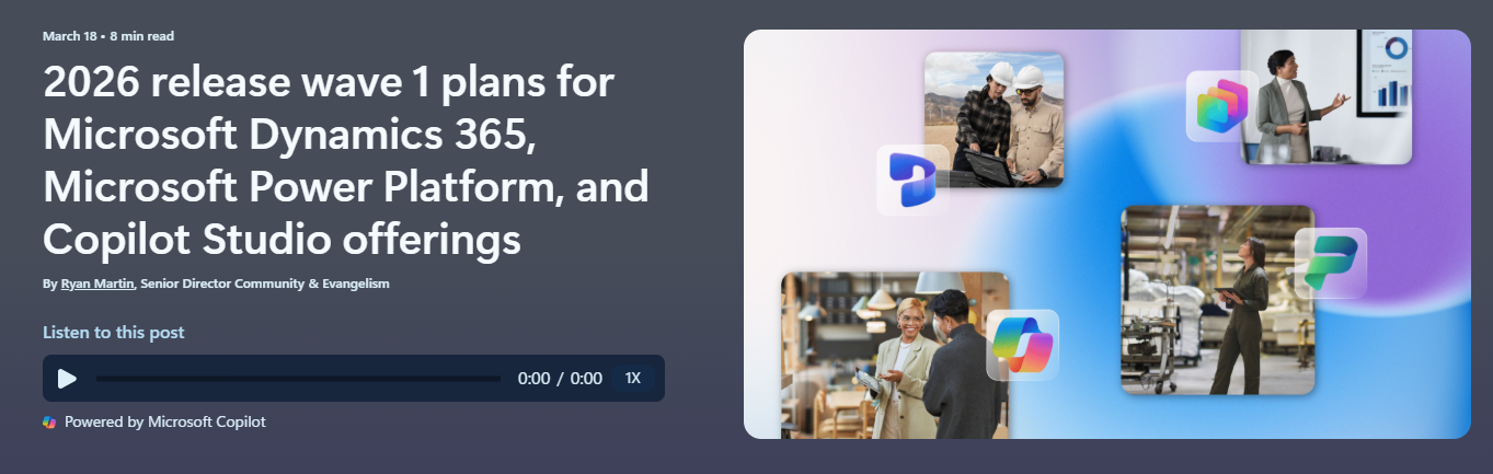 The release plan for Dynamics 365 Business Central 2026 release wave 1 (BC28) is available now!!!