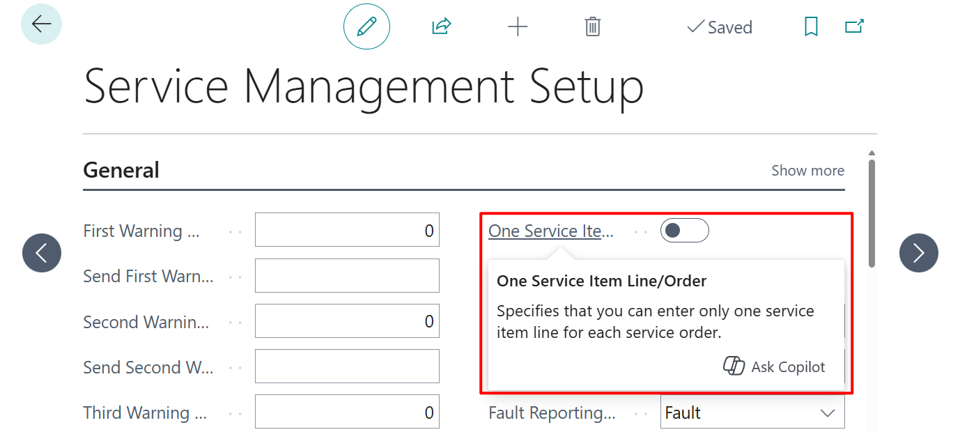Business Central 2026 release wave 1 (BC28): Create contract service orders with One Service Item Line/Order setting
