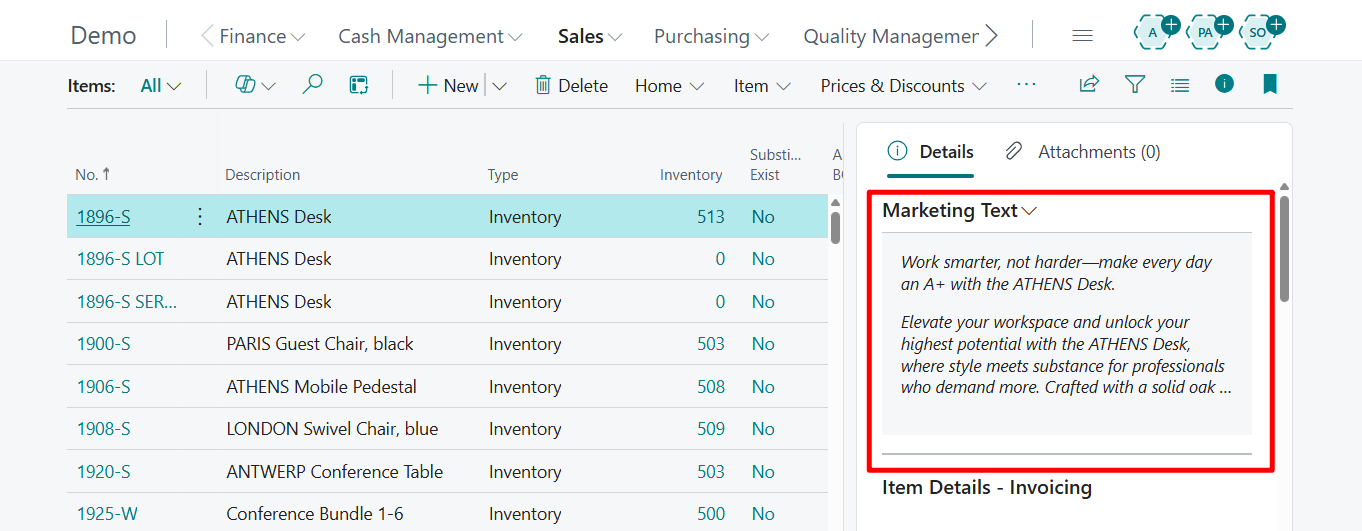Dynamics 365 Business Central: How to add Marketing Text Factbox to Item List page