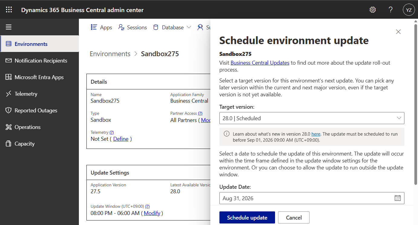 Major update of Dynamics 365 Business Central 2026 release wave 1 (BC28) is available for existing customers